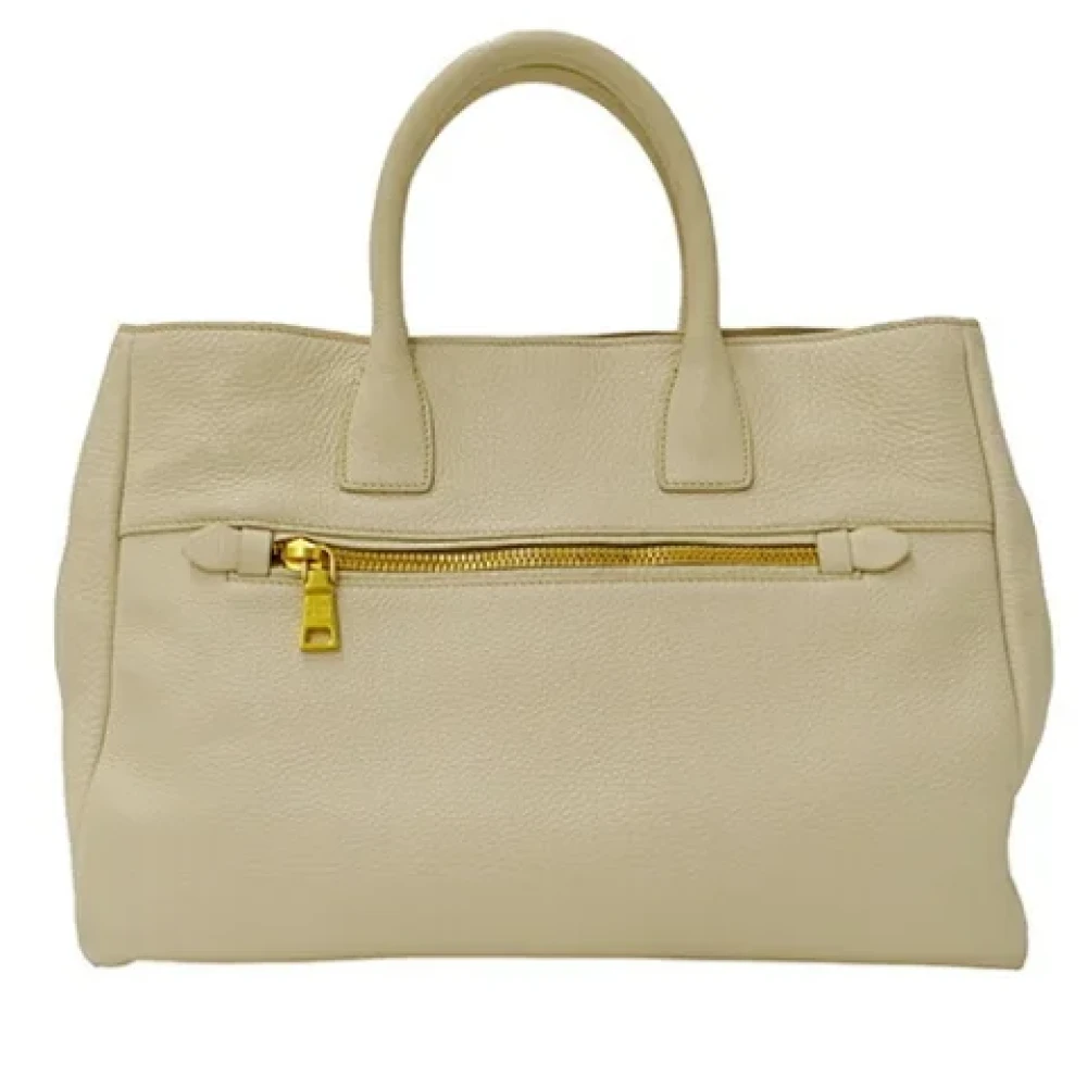 Prada Vintage Pre-owned Leather prada-bags Beige Dames