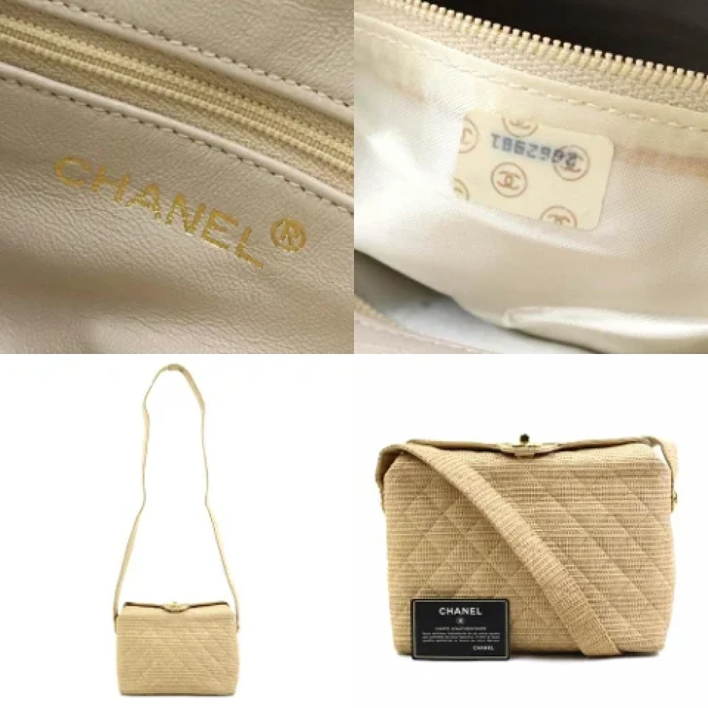 Chanel Vintage Pre-owned Raffia shoulder-bags Beige Dames
