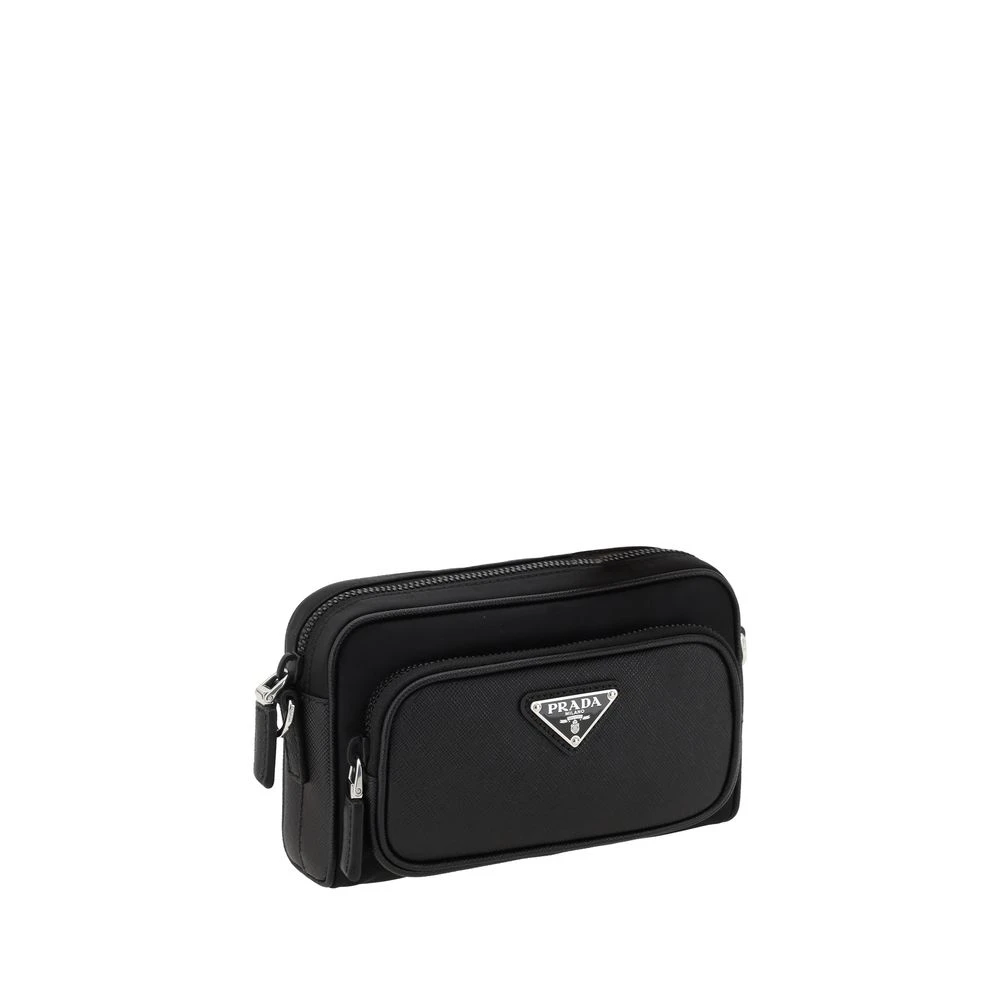 Prada Leren Schoudertas Black Heren
