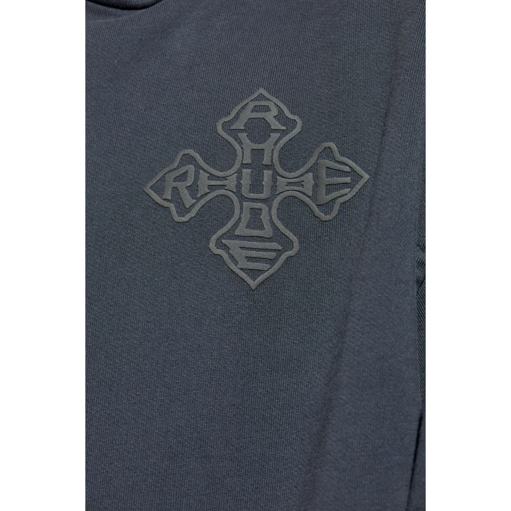 Rhude Logo Hoodie Gray Heren
