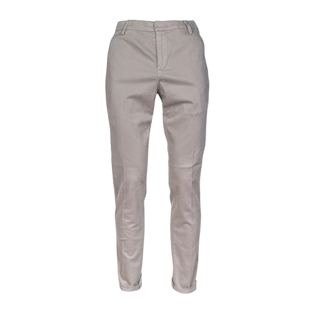 Dondup Herr Chino Byxor. Slim Fit. Låg Midja. Medium Vikt Gabardin. Tillverkad i Italien. Beige, Herr