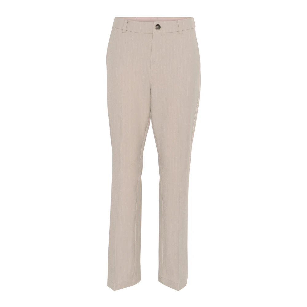 Cream Bootcut Gestreepte Broek Beige Dames