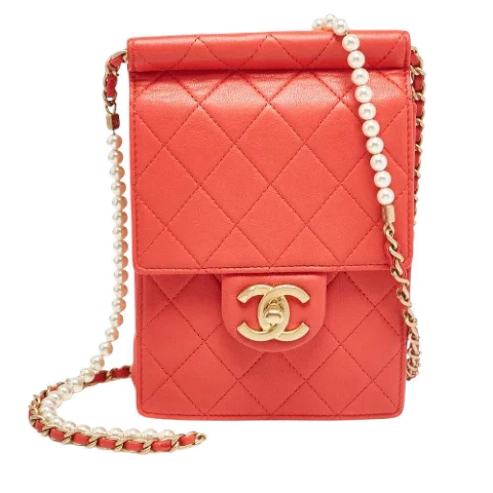 Chanel Vintage Pre-owned Leather clutches Red Dames