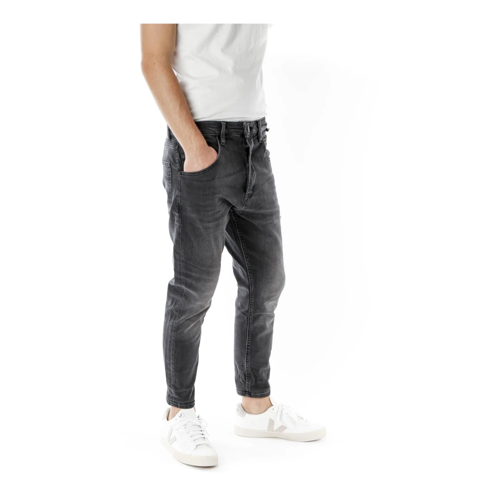 Gabba Mid Waist Tapered Fit Jeans Gray Heren
