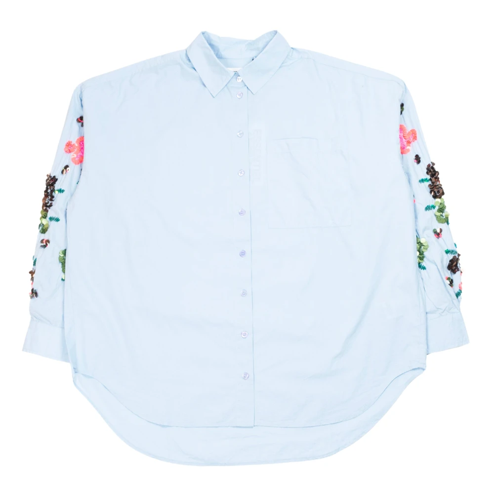 Essentiel Antwerp Oversized Sky Blue Shirt Blue Dames