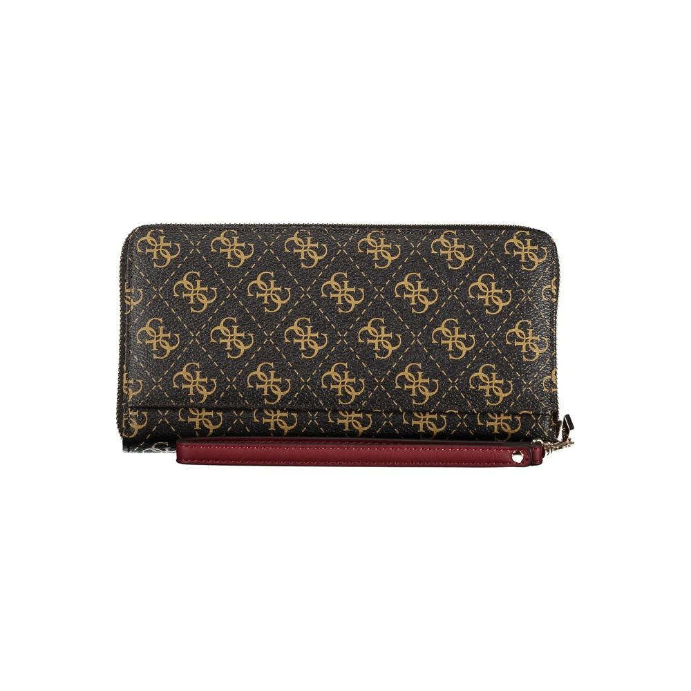 Guess Bruine Polyethyleen Portemonnee met Laurier Ontwerp Brown Dames