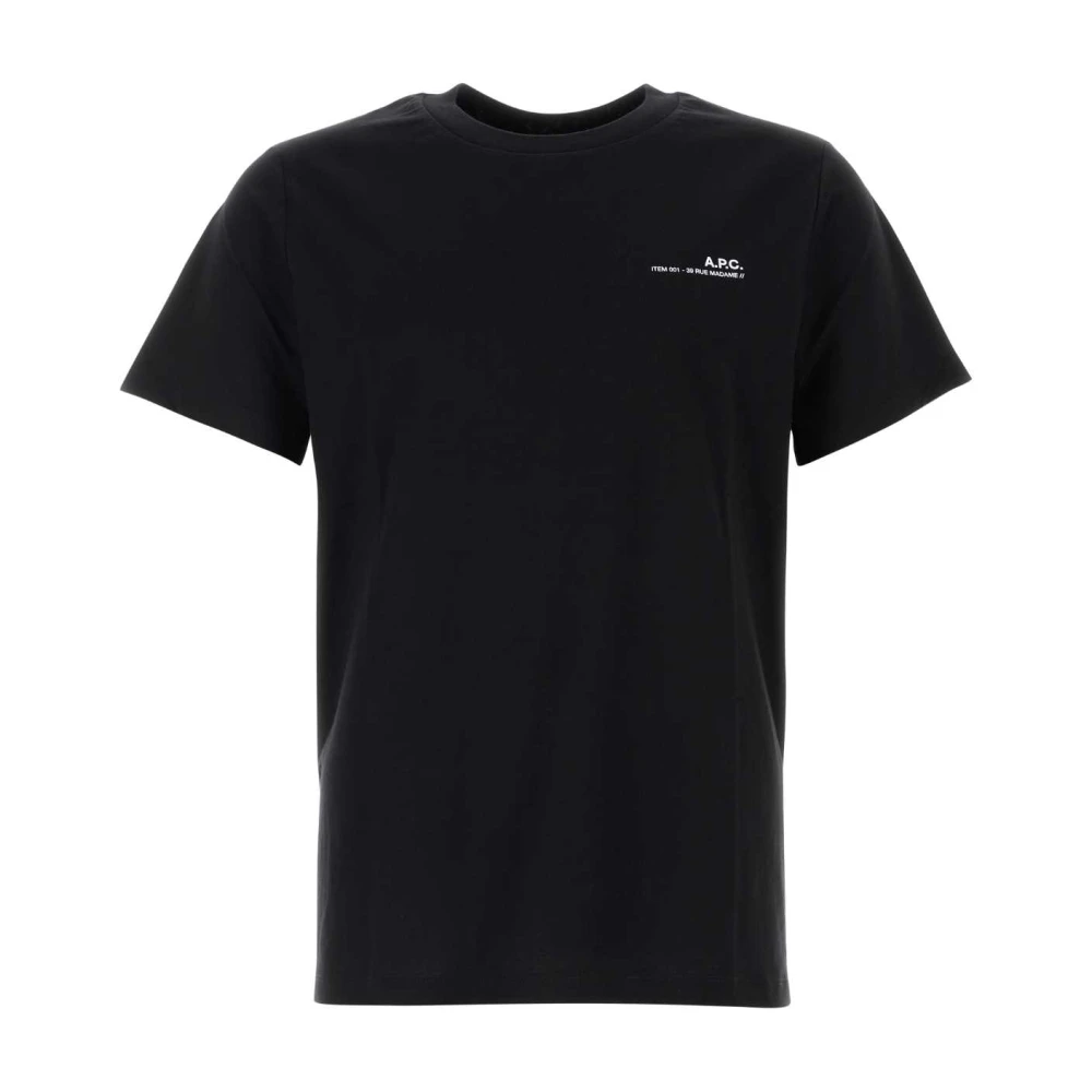 A.p.c. Zwart Katoenen T-shirt Klassieke Stijl Black Heren