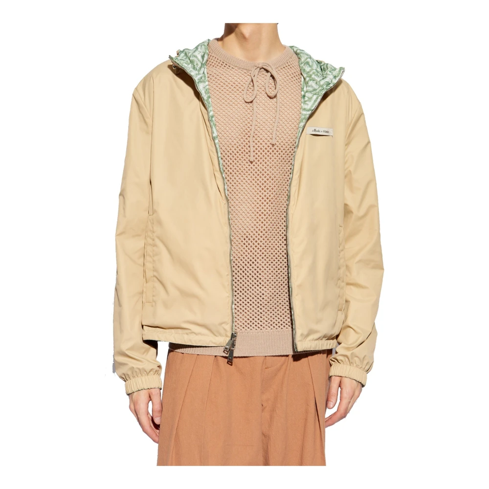 Fendi Omkeerbare Logo Jas Mannen Green Heren