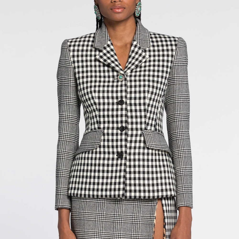 Roberto Cavalli Blazer met Slim Fit en Revers Black Dames