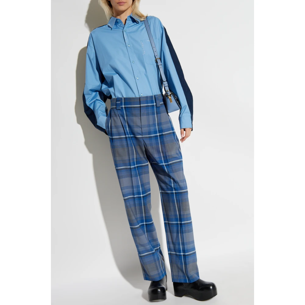 Marni Geruite broek Blue Dames