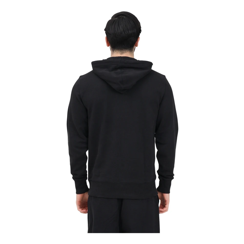 Calvin Klein Jeans Zwarte hoodie trui minimalistisch ontwerp Black Heren