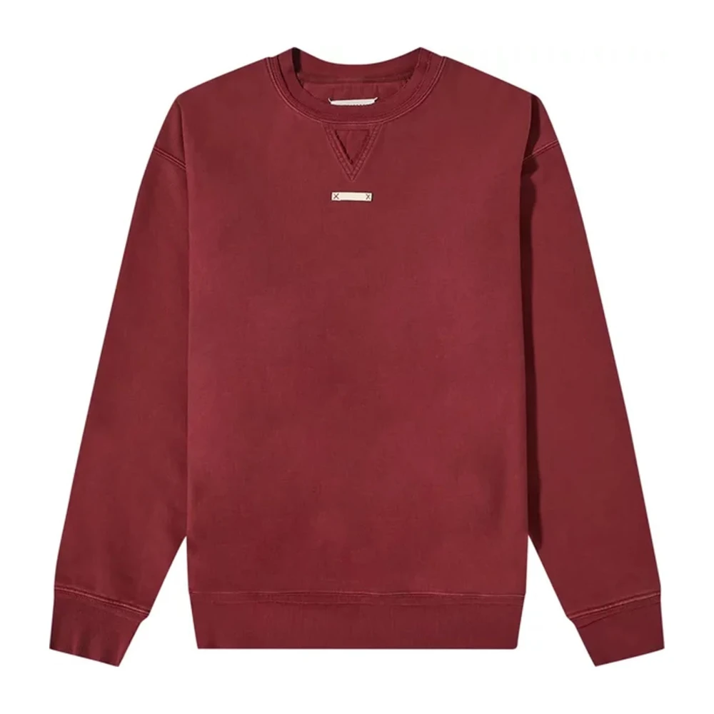 Maison Margiela Katoenen sweatshirt met geribbelde afwerking Red Heren