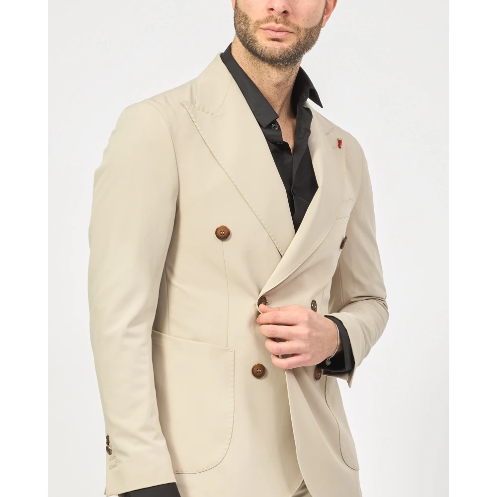 Mulish Beige Double-Breasted Jurk Set Beige Heren
