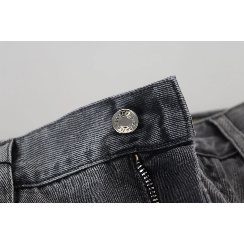 Dolce & Gabbana Elegante grijze geruite denim schat Gray Heren
