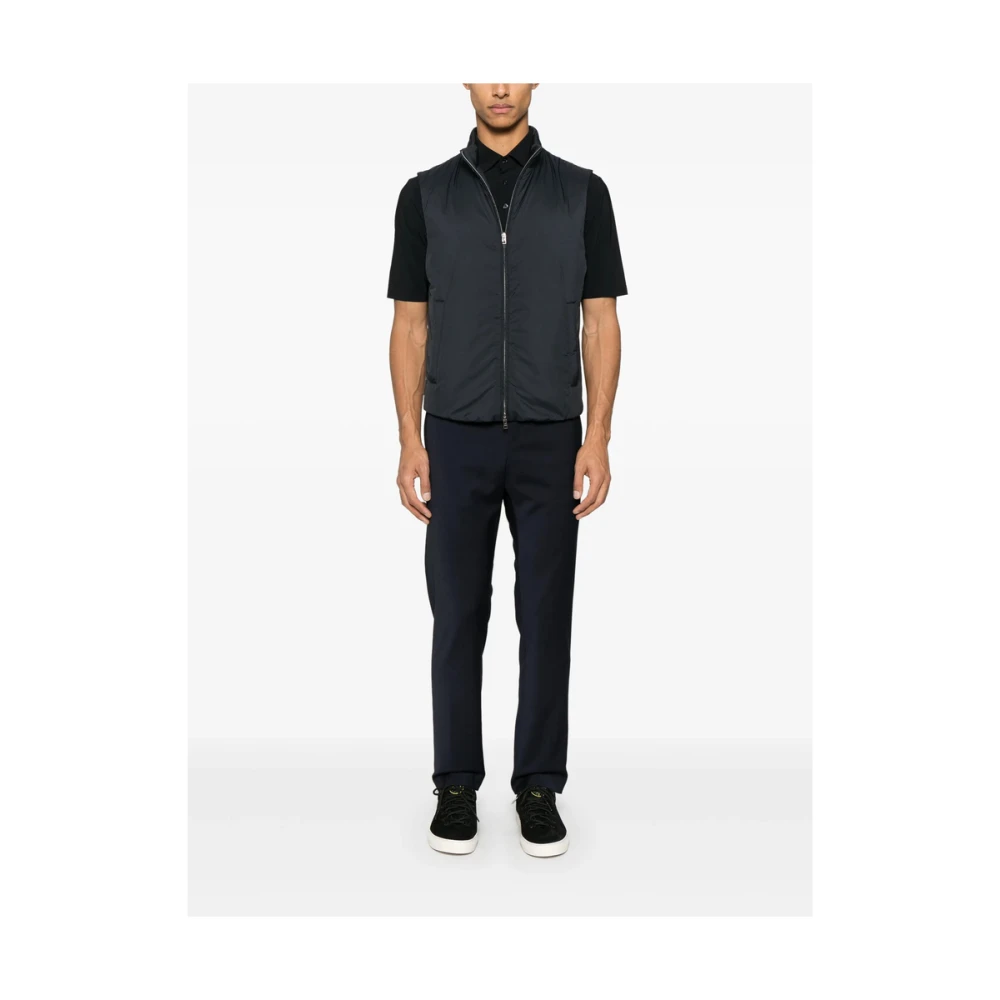 Herno Gewatteerd vest met tweewegrits Blue Heren