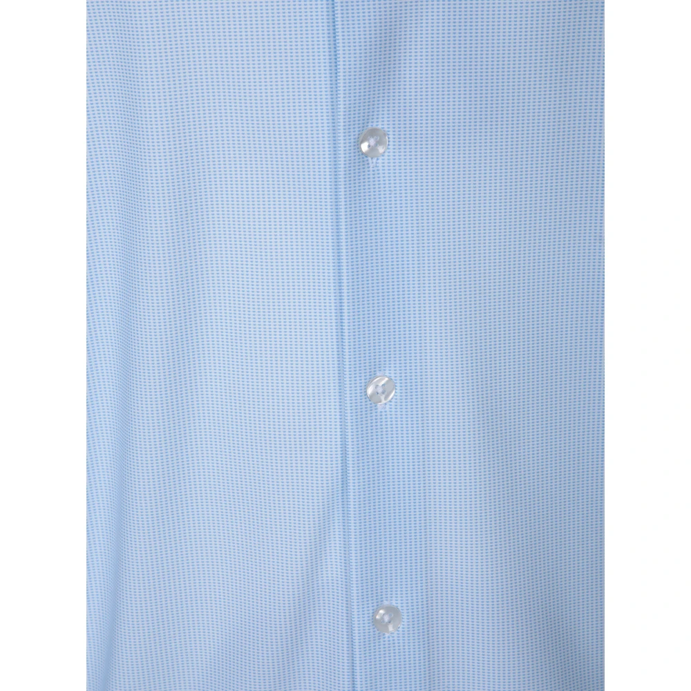 Dell'oglio Wit Gestreept Business Casual Overhemd Blue Heren