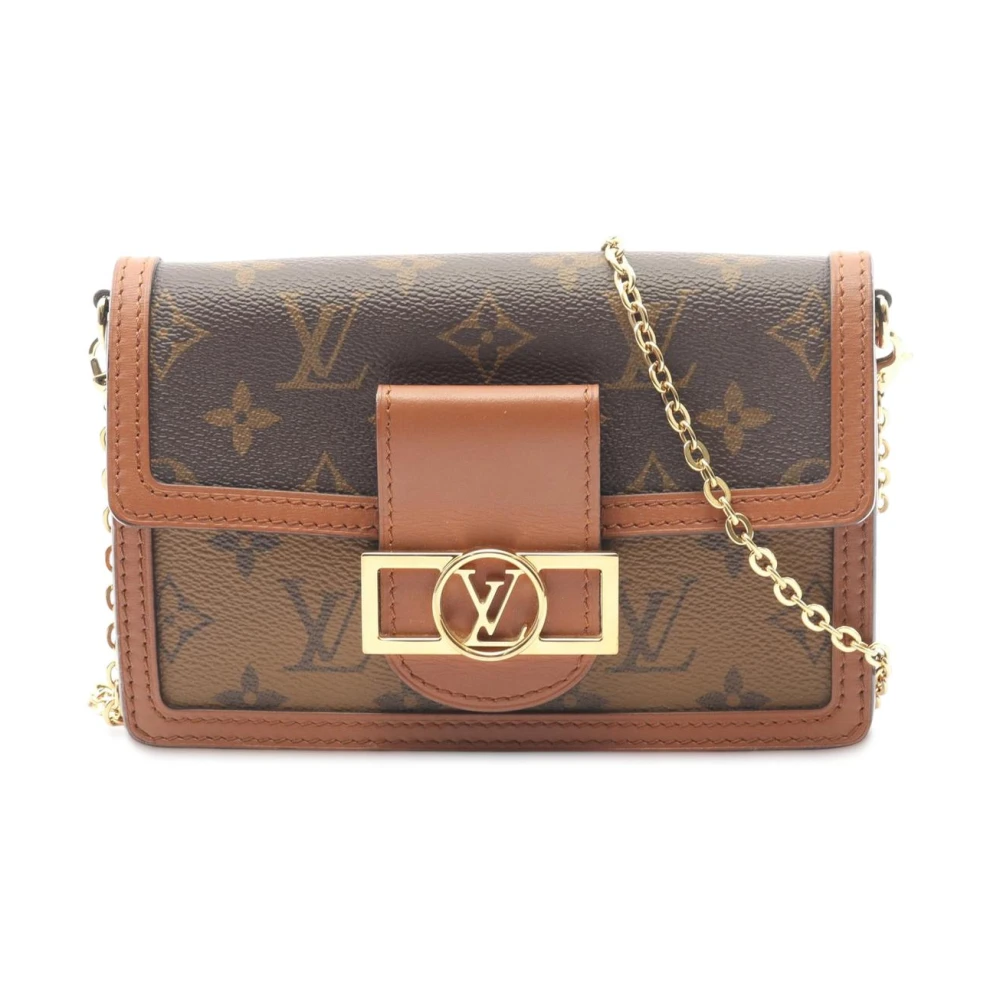 Louis Vuitton Vintage Women's Brown Pre-Owned Monogram Canvas Shoulder Bag With Chain Detail