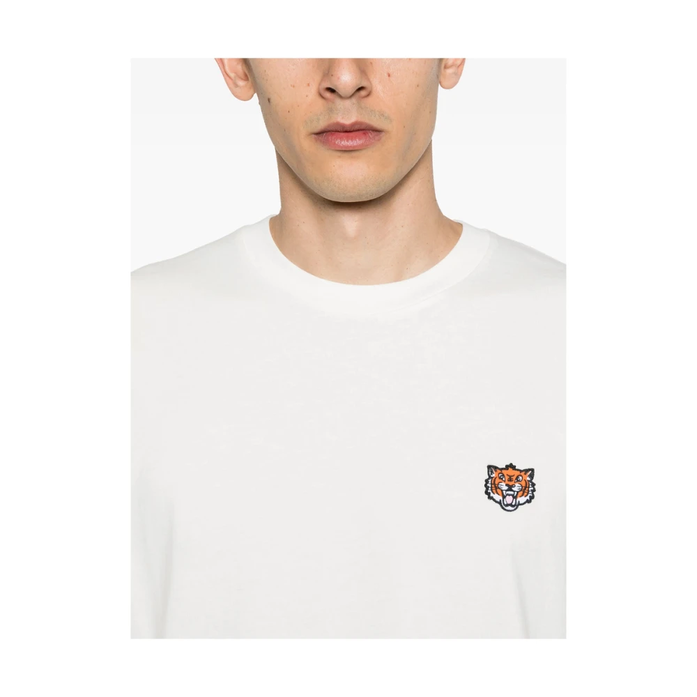 Kenzo Witte Crew Neck Geborduurd T-shirt White Heren