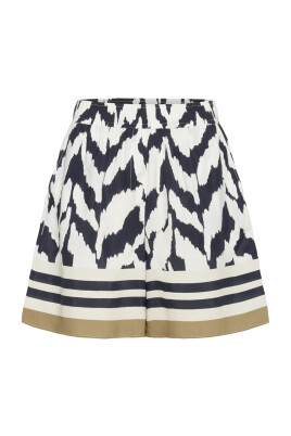 monokroma-stryk-elastisk-midja-shorts