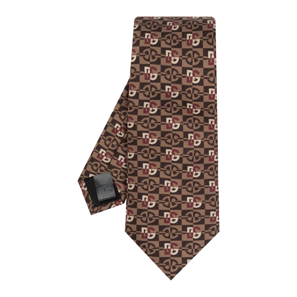 Dolce & Gabbana Gestreepte stropdas Brown Heren