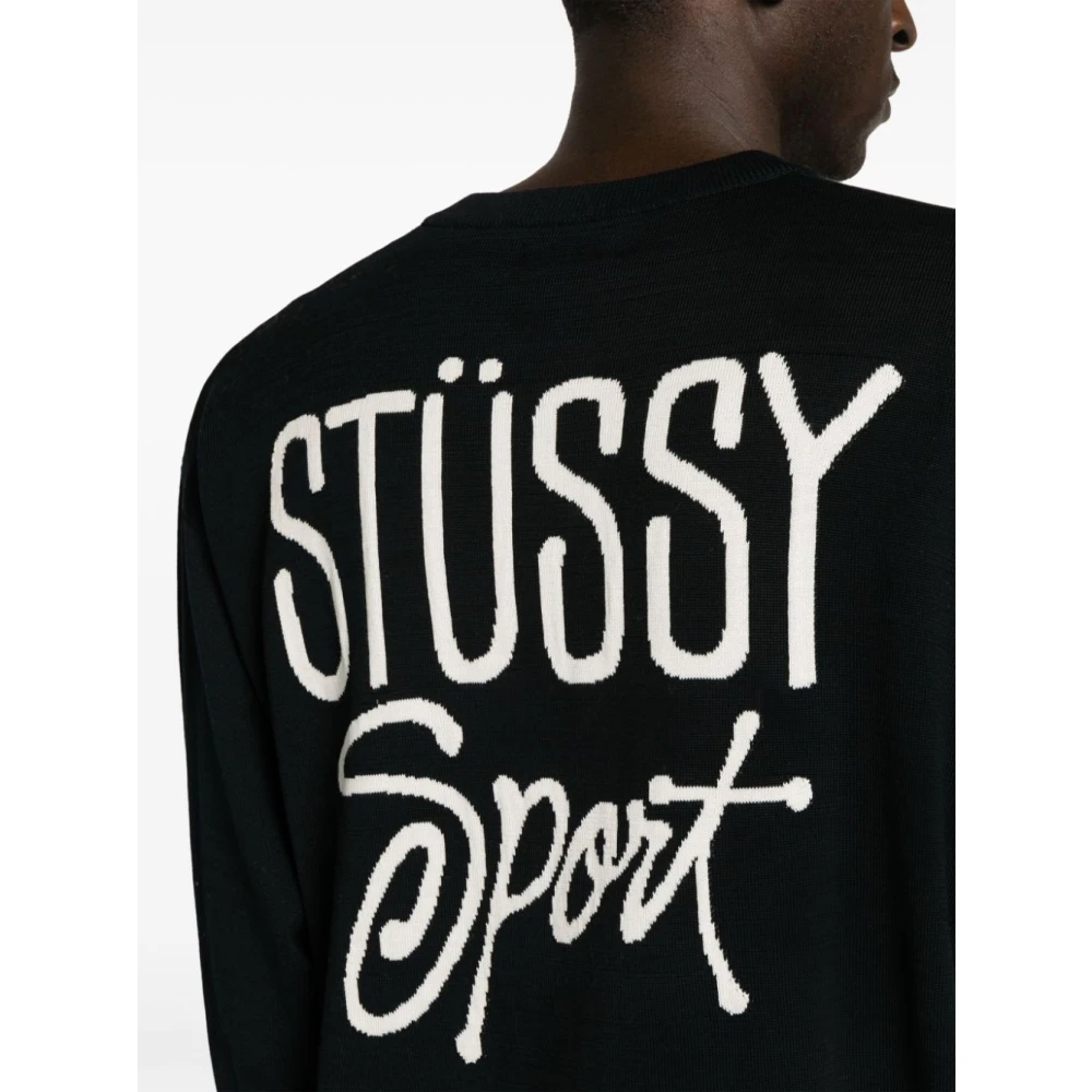 Stüssy Logo Katoenen Hoodie Black Heren