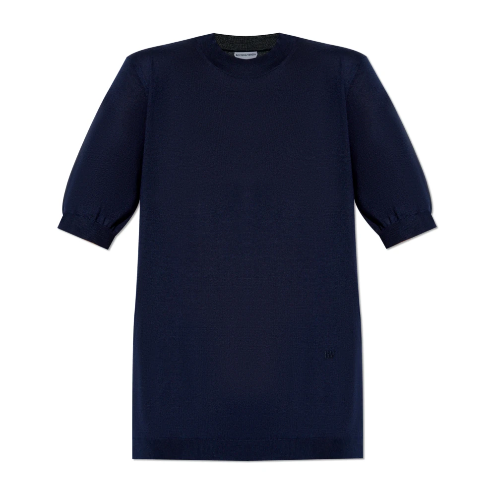 Bottega Veneta Top met geborduurd logo Blue Dames