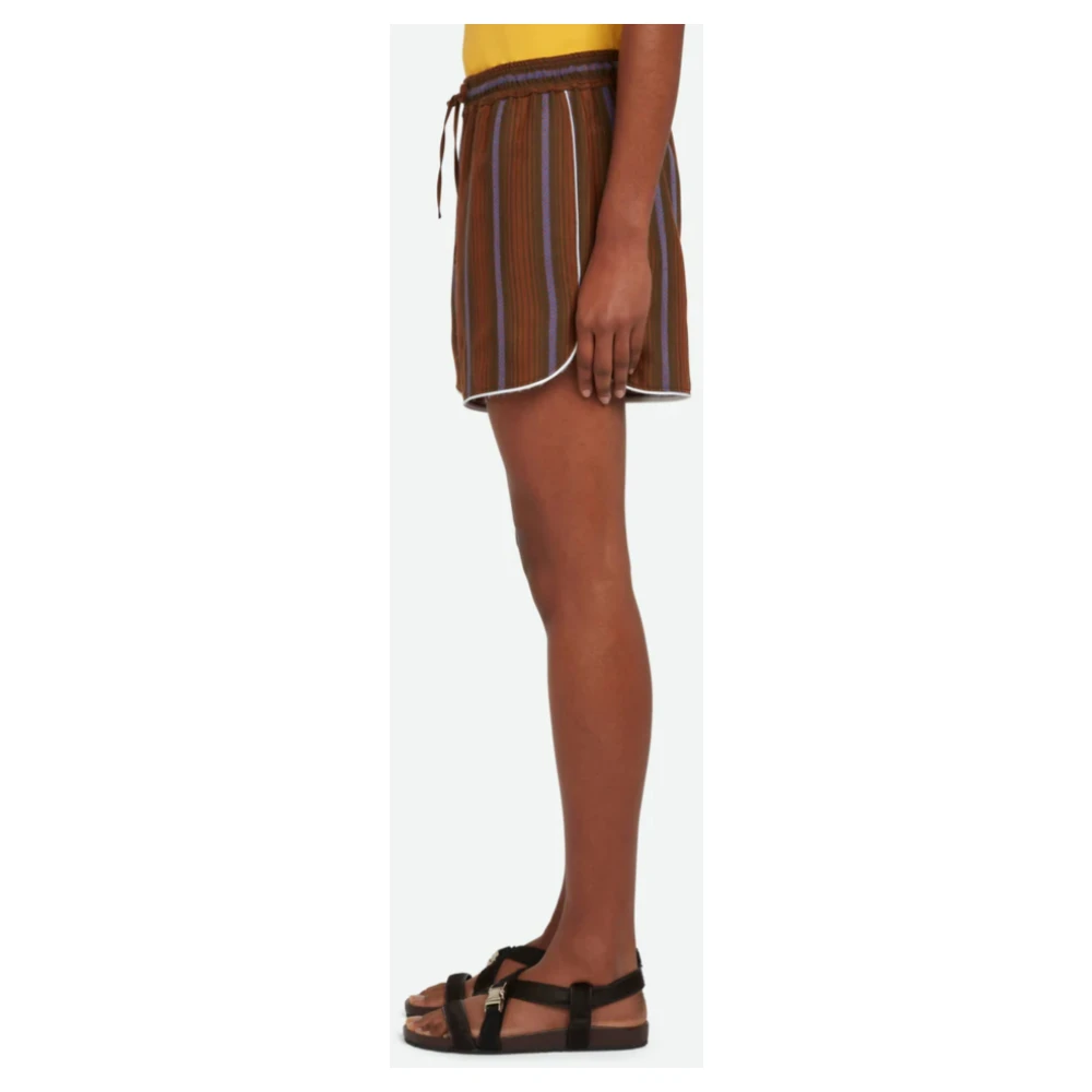 Wales Bonner Herringbone Wool Life Shorts Brown Dames