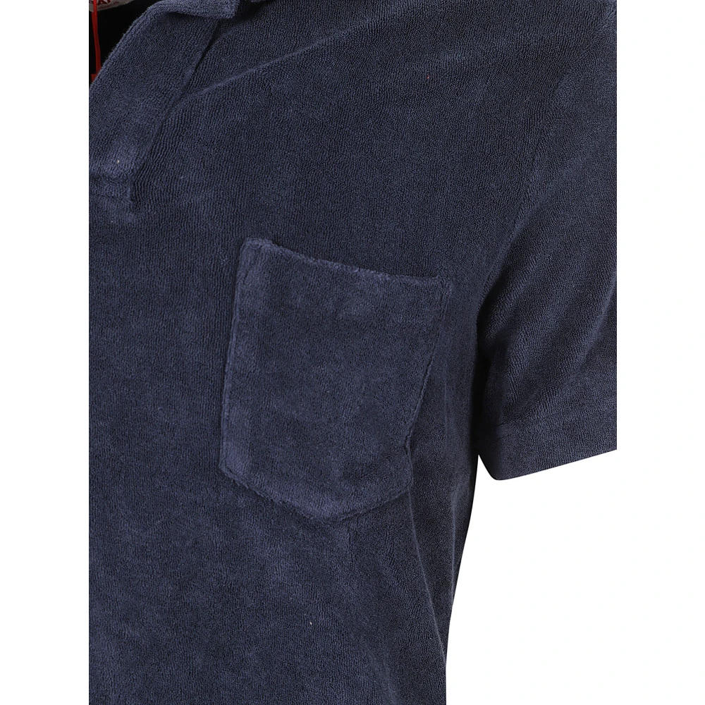 Orlebar Brown Blauw Terry Cotton Polo Shirt Blue Heren