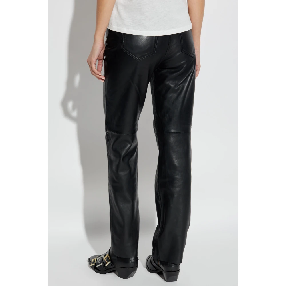 AllSaints Leren broek Saige Black Dames