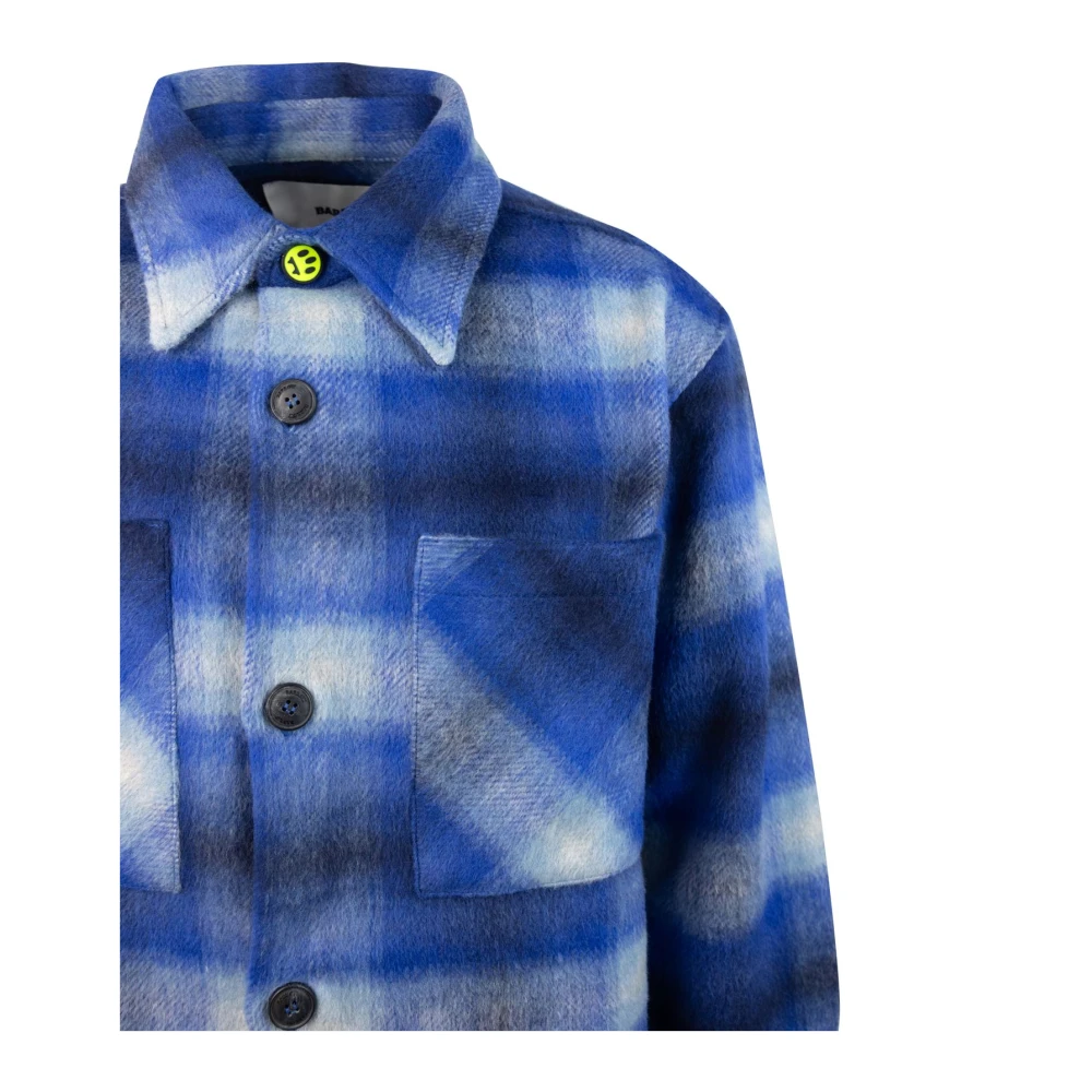 Barrow Blauw geruite overhemd met zakken Blue Heren