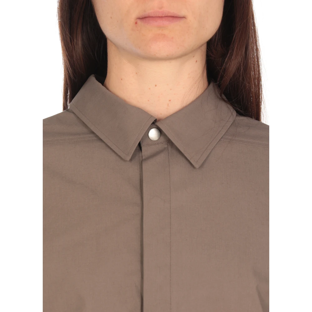 Rick Owens Groen Katoenen Shirt met Kraag Green Dames