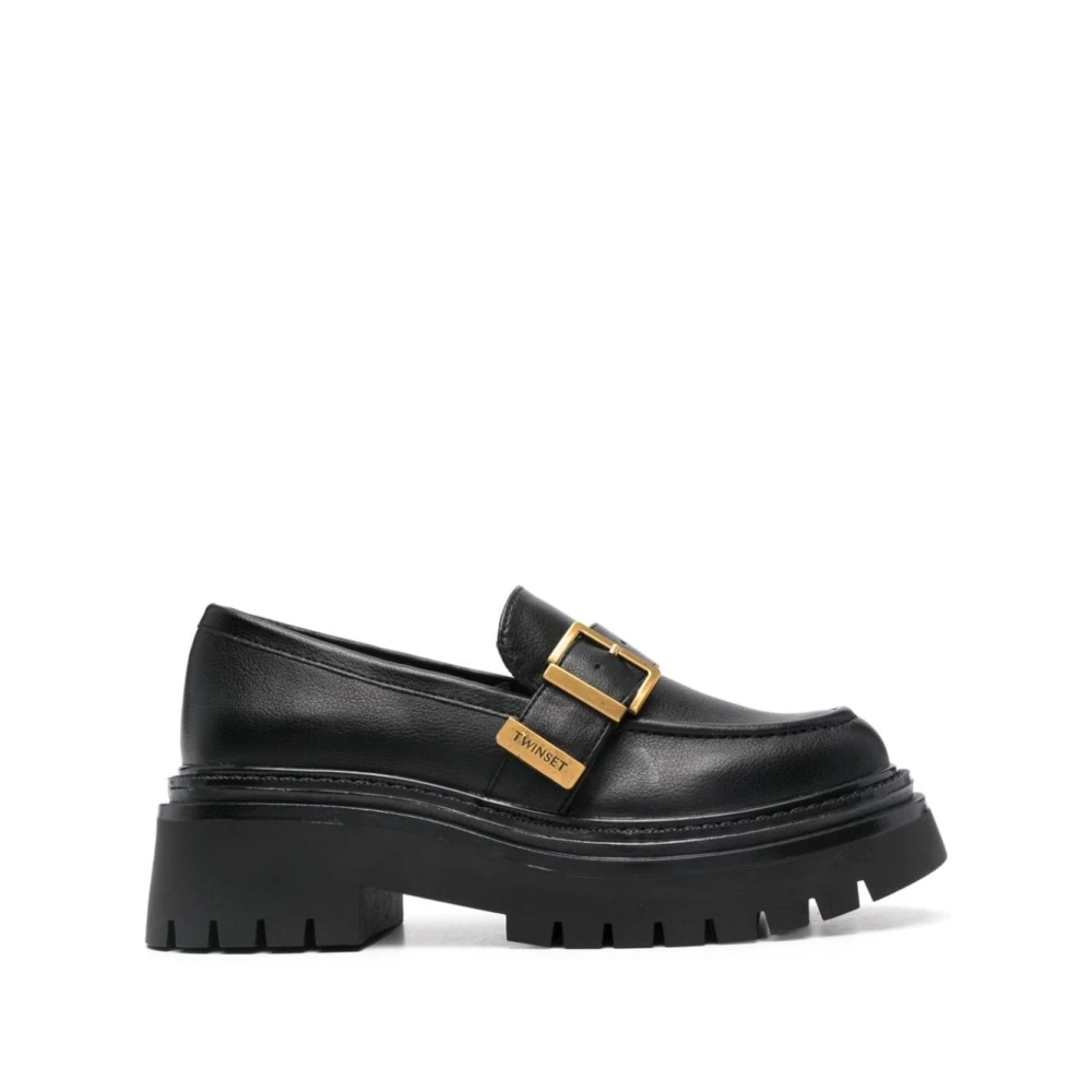 Twinset Black Loafers, Female, 8 Uk, Flat Shoes