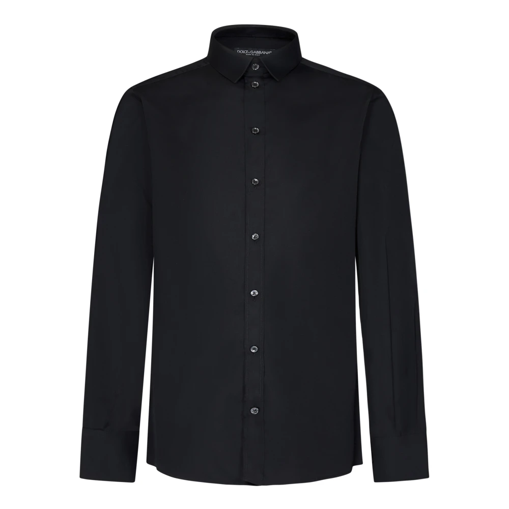 Dolce & Gabbana Men's Black Slim Fit Italian Collar Shirt Extra Large