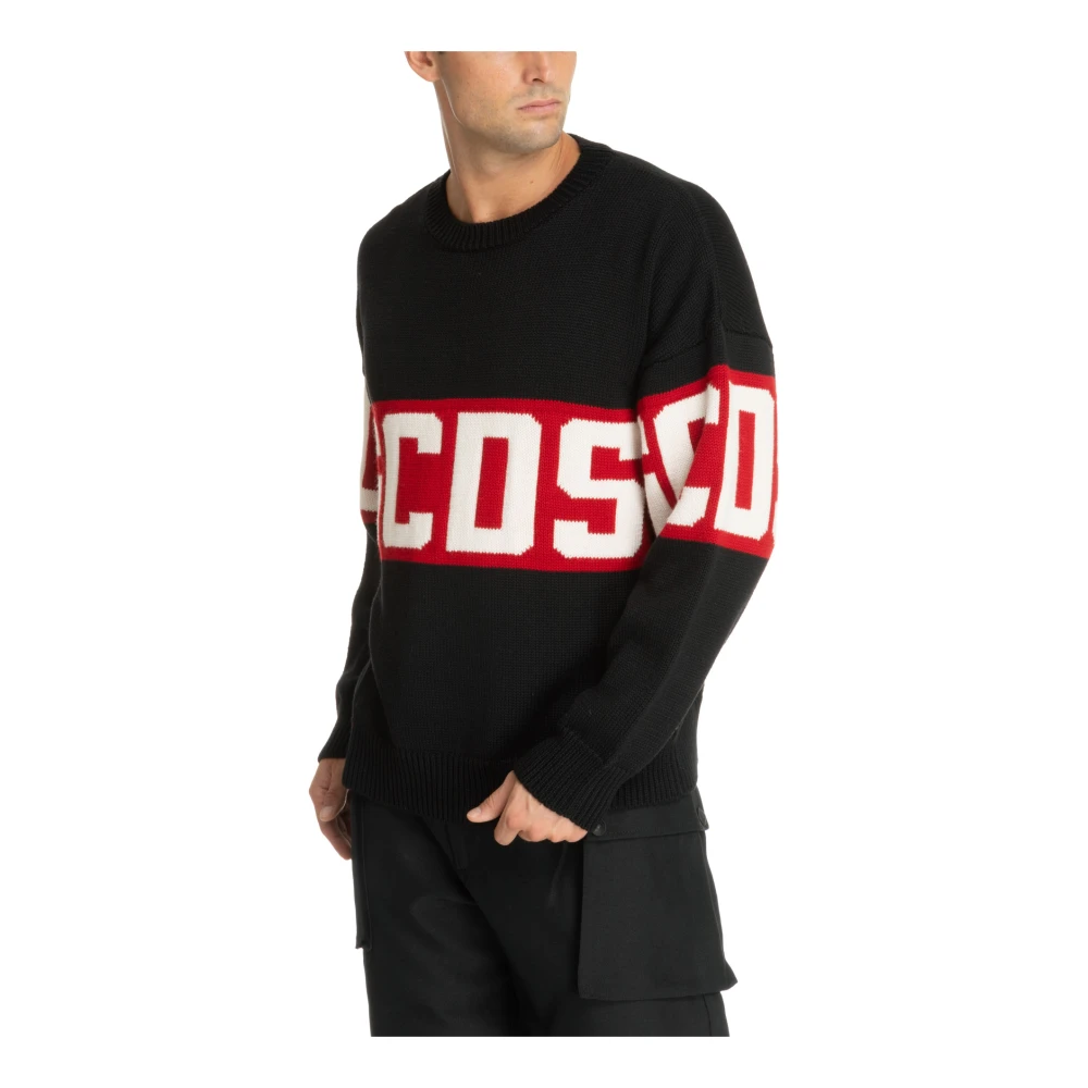 Gcds Multikleur Logo Sweater Black Heren