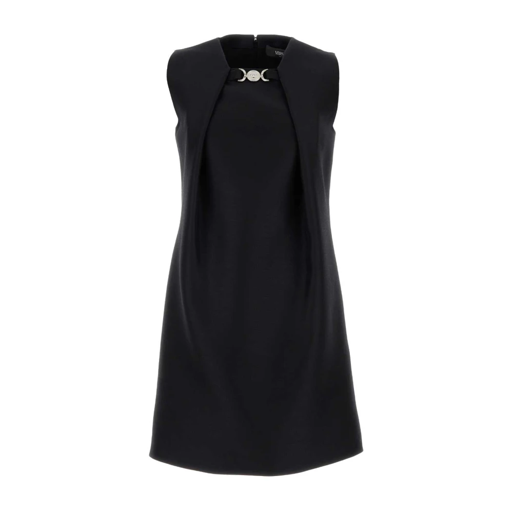 Versace Zwarte twill mini-jurk Black Dames