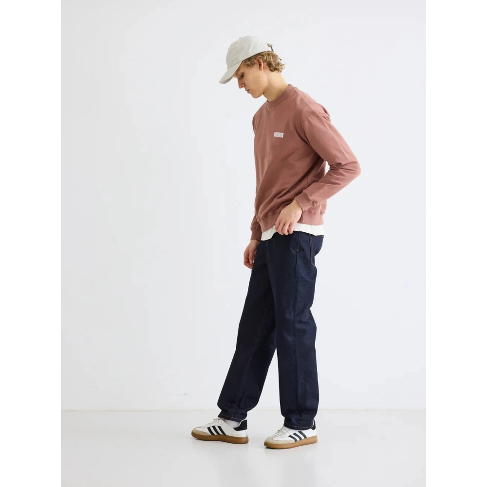 Woodbird Sweatshirt met logoprint Brown Heren