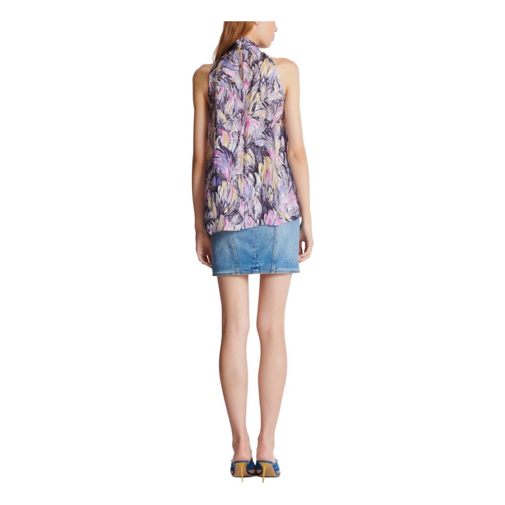 Balmain -boog top met Veerprint Multicolor Dames