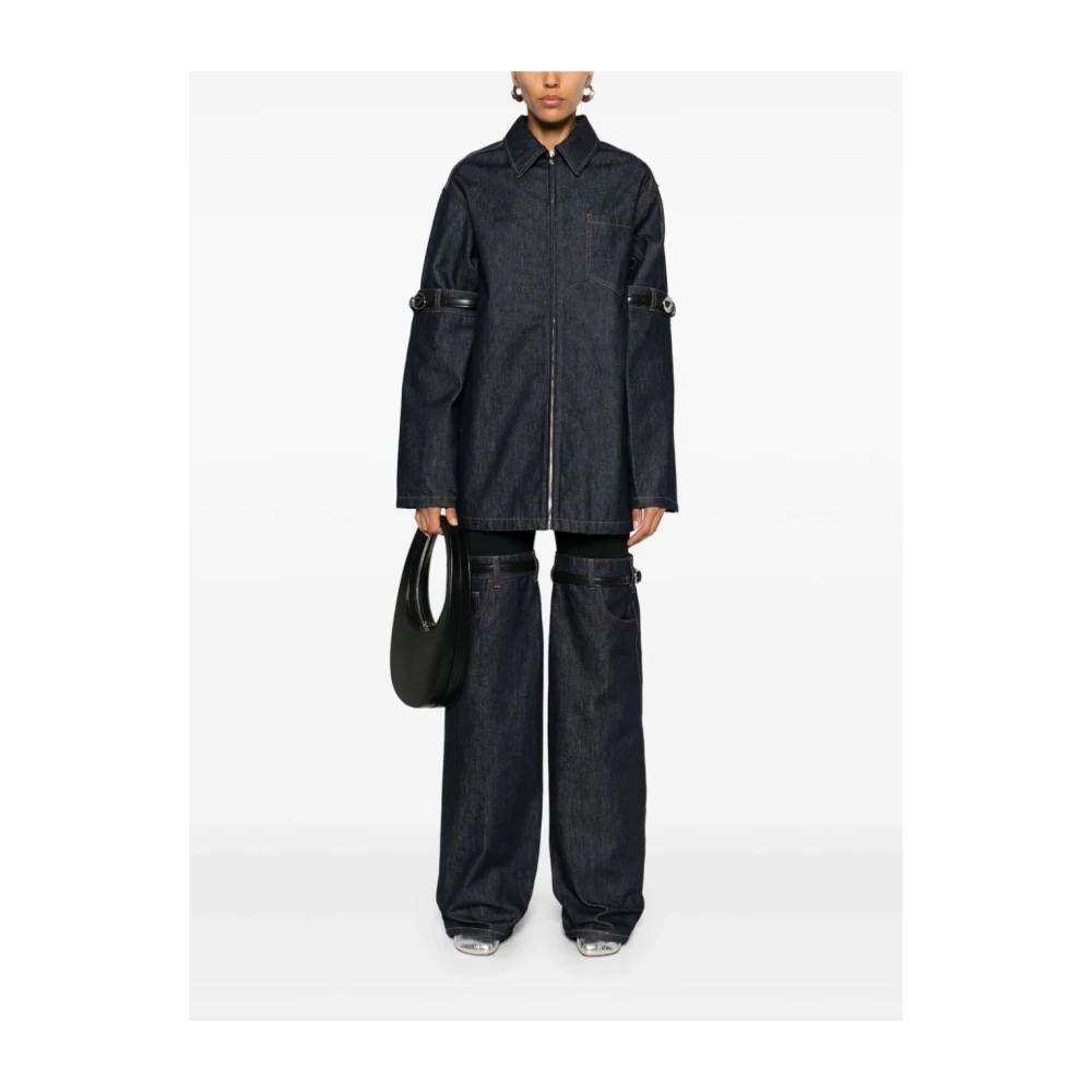 Coperni Wijde Denim Panel Jeans Black Dames