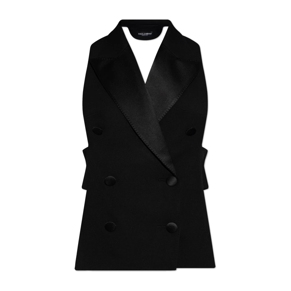 Dolce & Gabbana Dubbelbreasted vest Black Dames