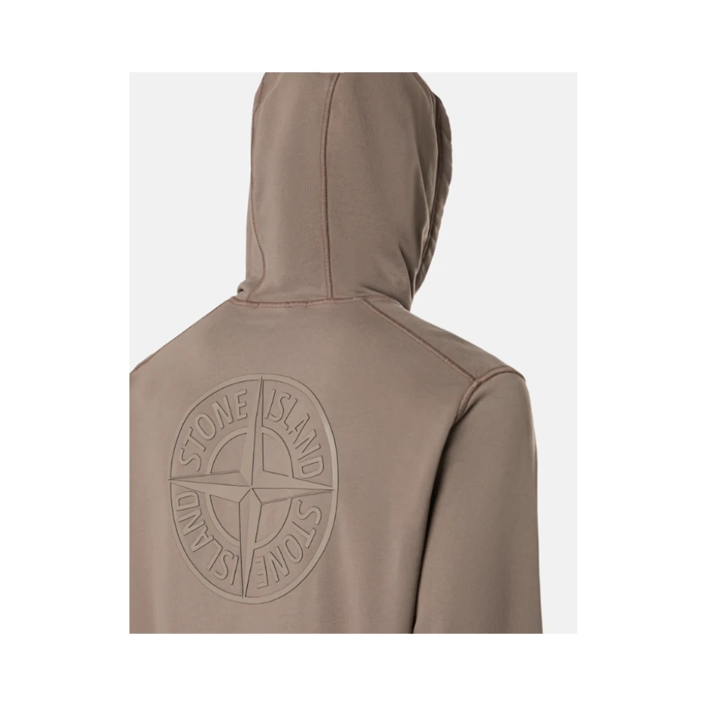 Stone Island Bruine hoodie met logoprint Brown Heren