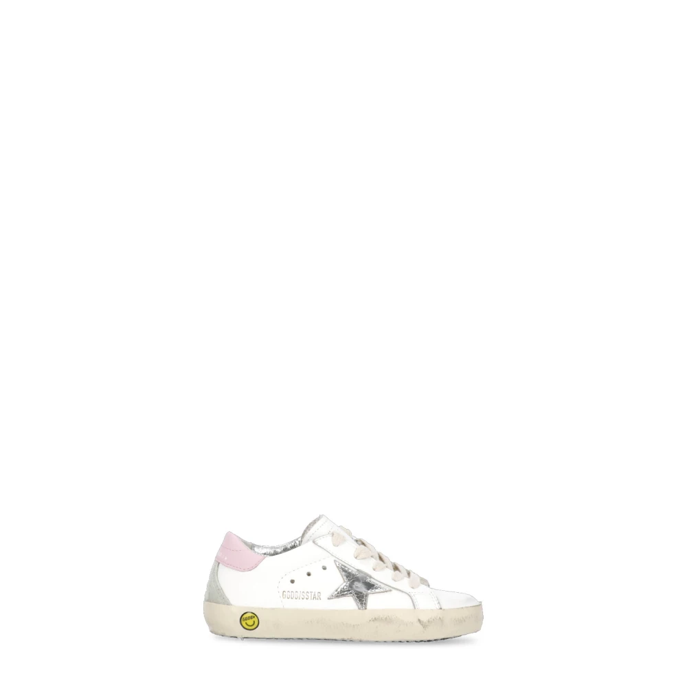 Golden Goose Vita Läderflicka Sneakers Stjärna Glitter White, Flicka