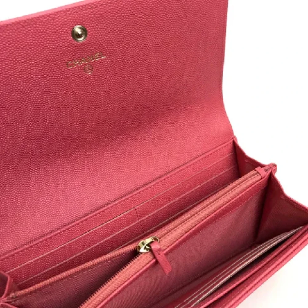 Chanel Vintage Pre-owned Leather wallets Pink Dames