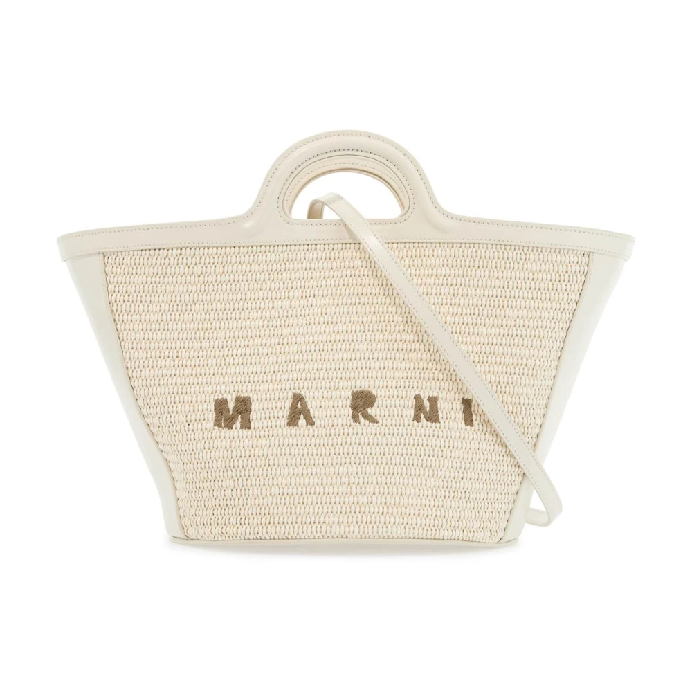 Marni Elegante Geweven Handtas Beige Dames