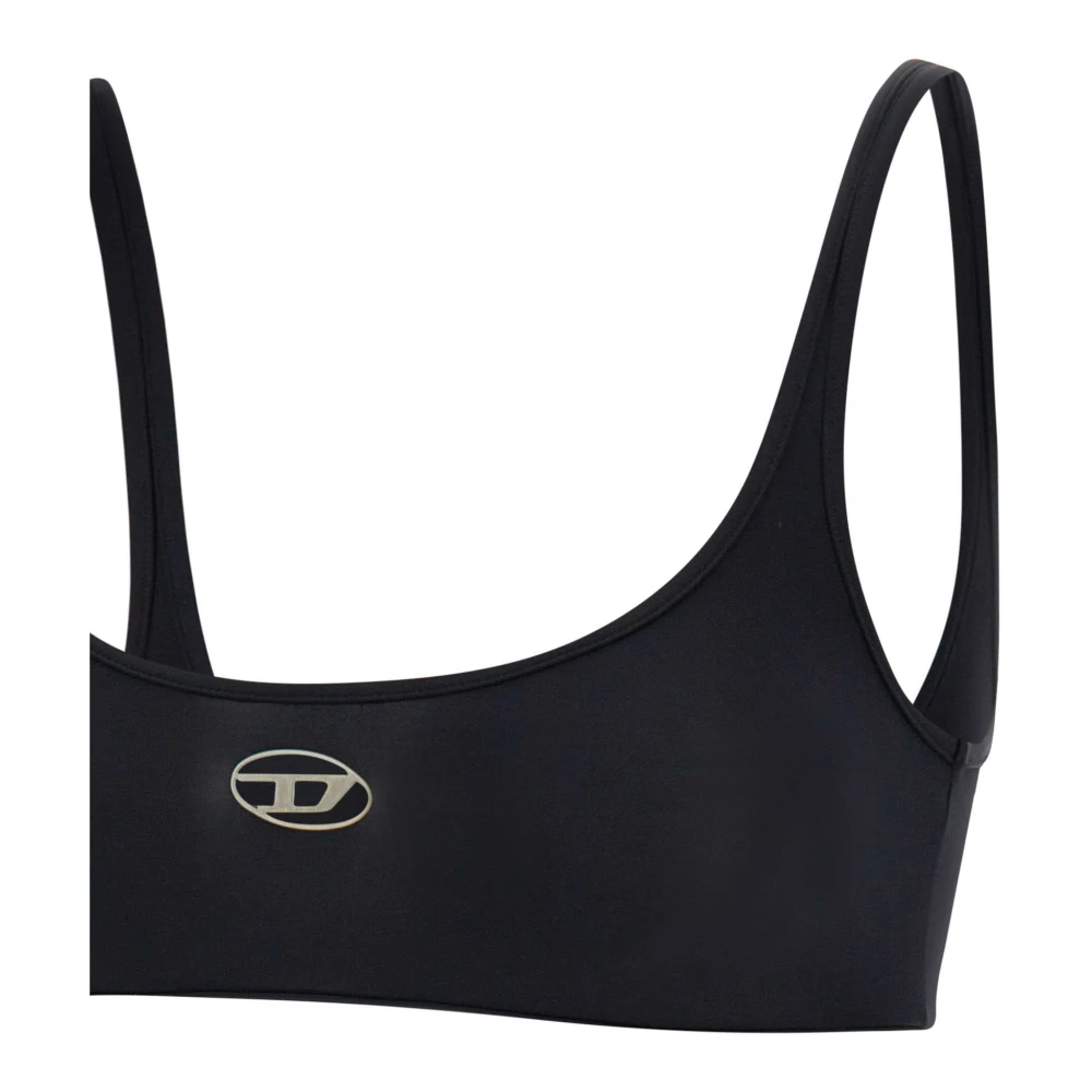 Diesel Zwarte Bralette met Centraal Logo Black Dames
