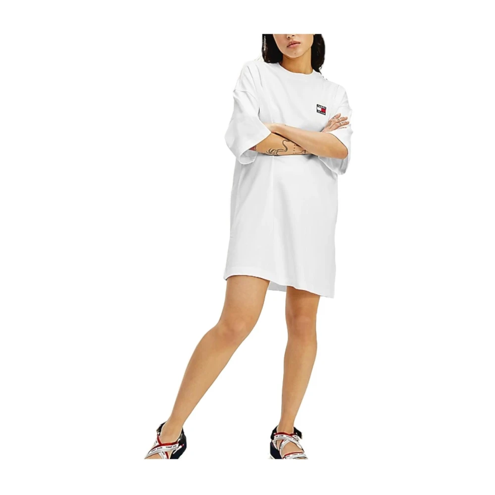 Tommy Hilfiger Women's White Logo Oversized T-Shirt Dress