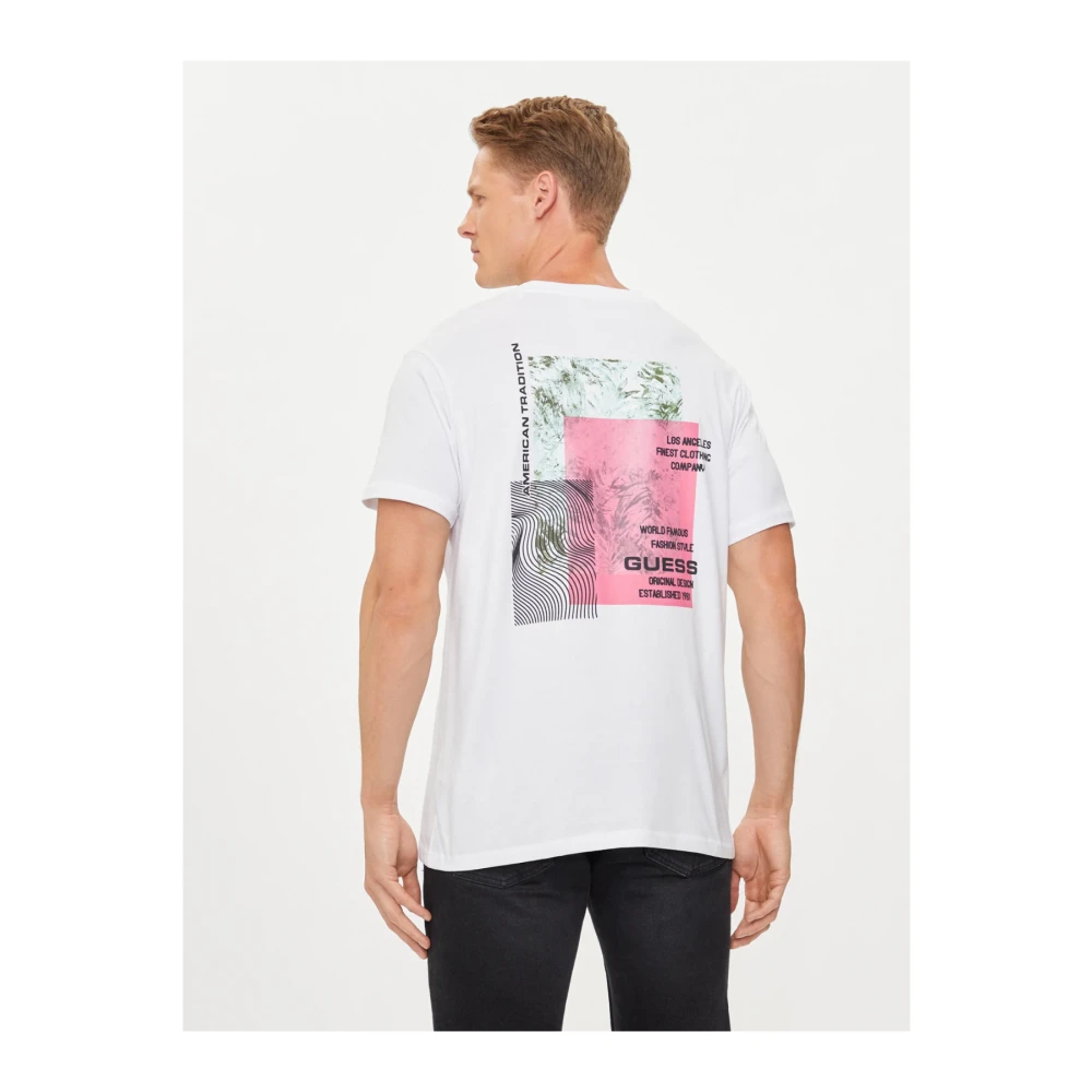 Guess Katoenen Regular Print T-Shirt White Heren