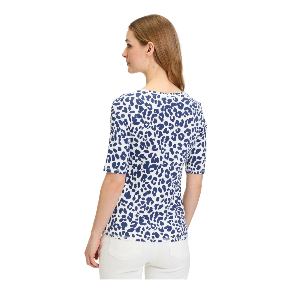 Betty Barclay Geribbeld Basic T-shirt met dierendesign White Dames