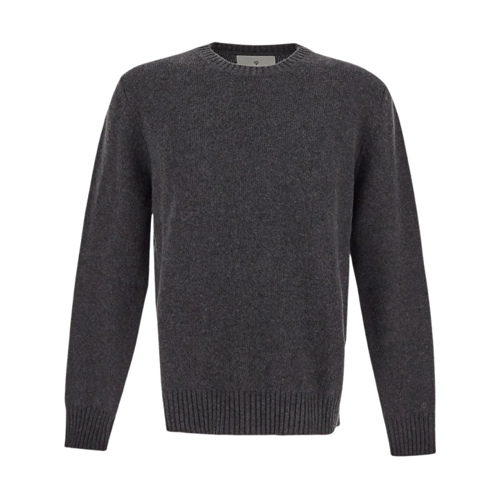 Seven Gauge Wollen Crewneck Sweater Gray Heren