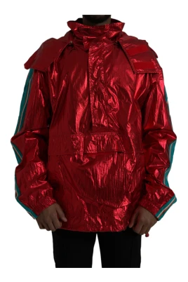 Röd Nylon Huva Jacka