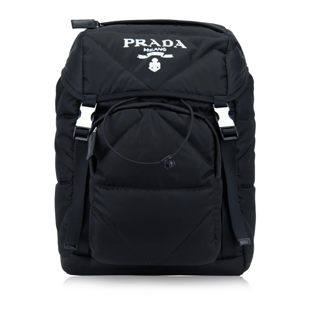 Prada Snap Buckle Damesrugzak Black Dames